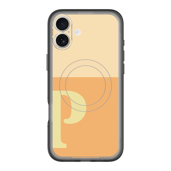 スリムプロテクションプレミアムケース with MagSafe［ オリジナル - initial two tone - P orange ］