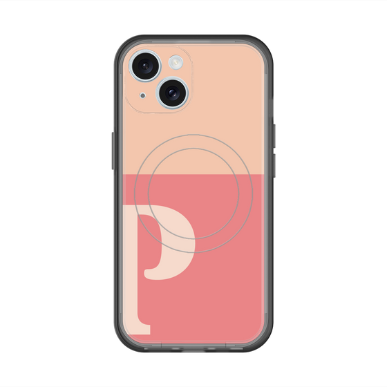 スリムプロテクションプレミアムケース with MagSafe［ オリジナル - initial two tone - P pink ］