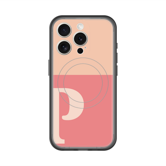 スリムプロテクションプレミアムケース with MagSafe［ オリジナル - initial two tone - P pink ］