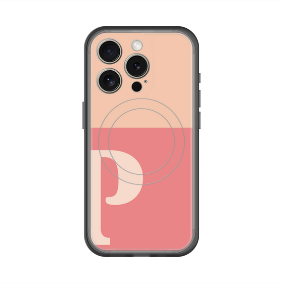 スリムプロテクションプレミアムケース with MagSafe［ オリジナル - initial two tone - P pink ］