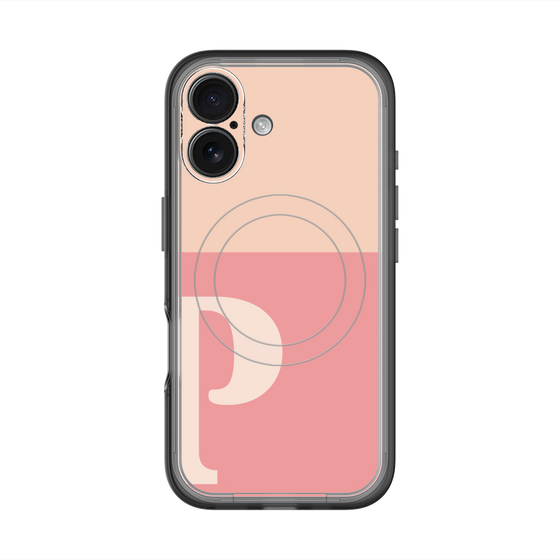 スリムプロテクションプレミアムケース with MagSafe［ オリジナル - initial two tone - P pink ］