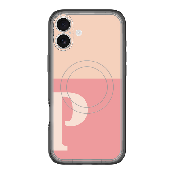 スリムプロテクションプレミアムケース with MagSafe［ オリジナル - initial two tone - P pink ］