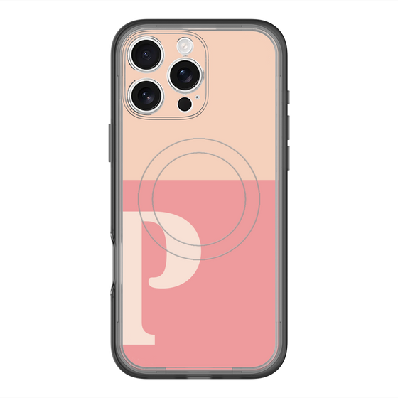 スリムプロテクションプレミアムケース with MagSafe［ オリジナル - initial two tone - P pink ］