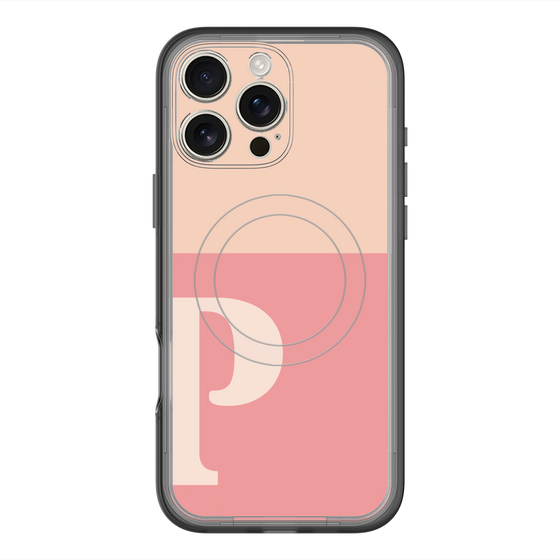 スリムプロテクションプレミアムケース with MagSafe［ オリジナル - initial two tone - P pink ］