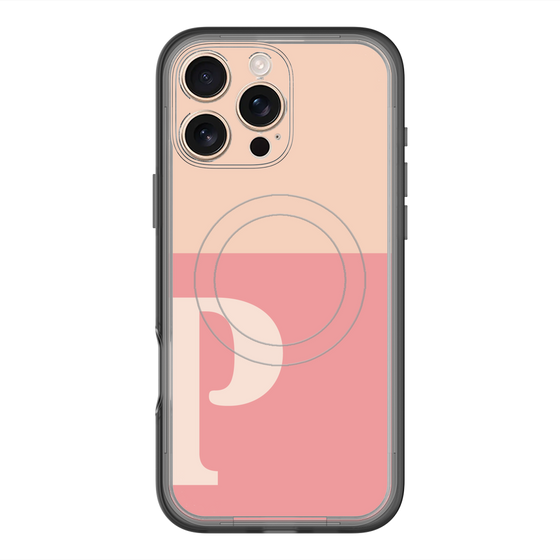 スリムプロテクションプレミアムケース with MagSafe［ オリジナル - initial two tone - P pink ］