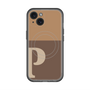 スリムプロテクションプレミアムケース with MagSafe［ オリジナル - initial two tone - P brown ］