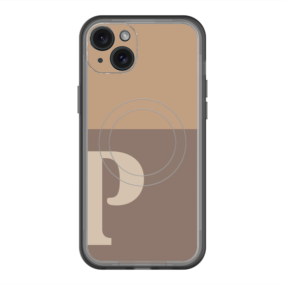 スリムプロテクションプレミアムケース with MagSafe［ オリジナル - initial two tone - P brown ］