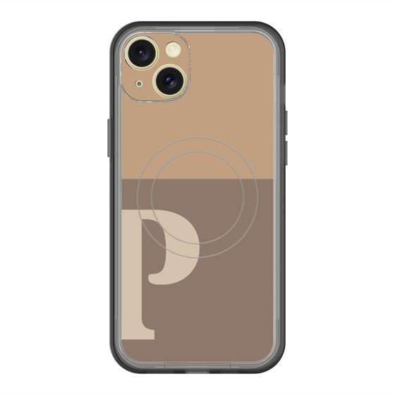 スリムプロテクションプレミアムケース with MagSafe［ オリジナル - initial two tone - P brown ］