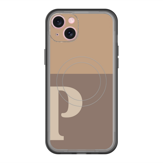 スリムプロテクションプレミアムケース with MagSafe［ オリジナル - initial two tone - P brown ］