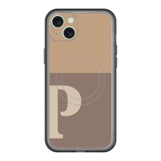 スリムプロテクションプレミアムケース with MagSafe［ オリジナル - initial two tone - P brown ］