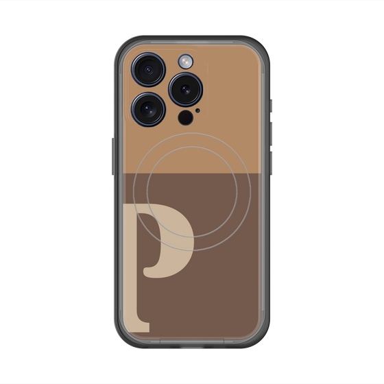 スリムプロテクションプレミアムケース with MagSafe［ オリジナル - initial two tone - P brown ］