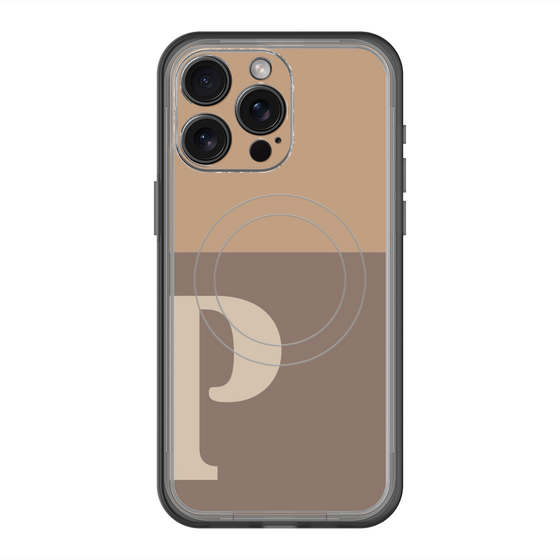 スリムプロテクションプレミアムケース with MagSafe［ オリジナル - initial two tone - P brown ］
