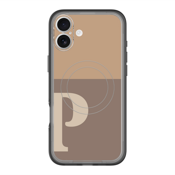 スリムプロテクションプレミアムケース with MagSafe［ オリジナル - initial two tone - P brown ］