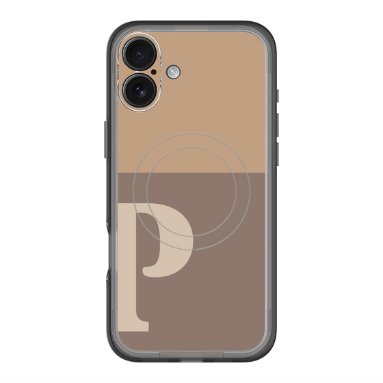 スリムプロテクションプレミアムケース with MagSafe［ オリジナル - initial two tone - P brown ］