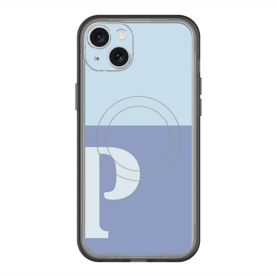 スリムプロテクションプレミアムケース with MagSafe［ オリジナル - initial two tone - P blue ］