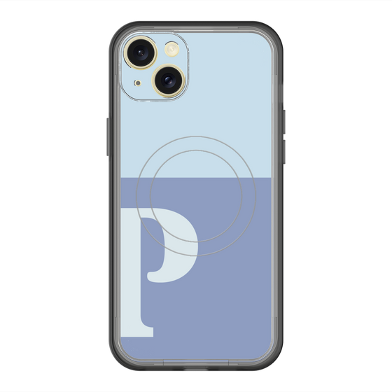 スリムプロテクションプレミアムケース with MagSafe［ オリジナル - initial two tone - P blue ］
