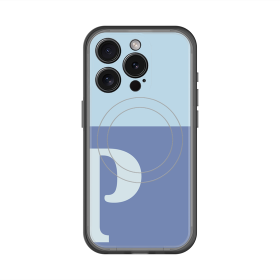 スリムプロテクションプレミアムケース with MagSafe［ オリジナル - initial two tone - P blue ］