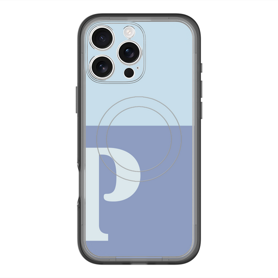スリムプロテクションプレミアムケース with MagSafe［ オリジナル - initial two tone - P blue ］