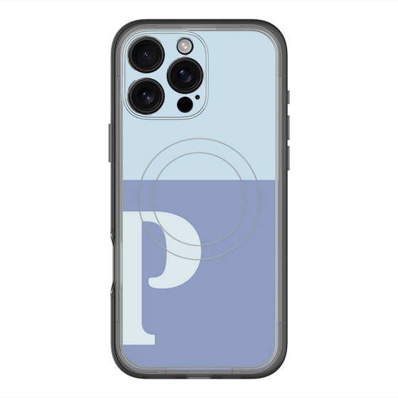 スリムプロテクションプレミアムケース with MagSafe［ オリジナル - initial two tone - P blue ］