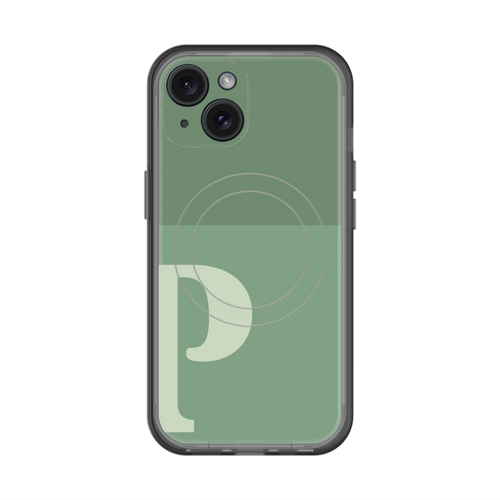 スリムプロテクションプレミアムケース with MagSafe［ オリジナル - initial two tone - P green ］