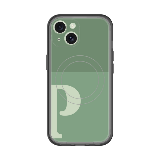 スリムプロテクションプレミアムケース with MagSafe［ オリジナル - initial two tone - P green ］