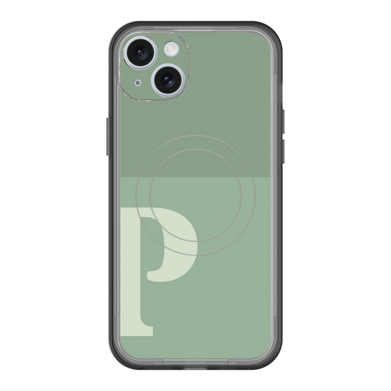 スリムプロテクションプレミアムケース with MagSafe［ オリジナル - initial two tone - P green ］
