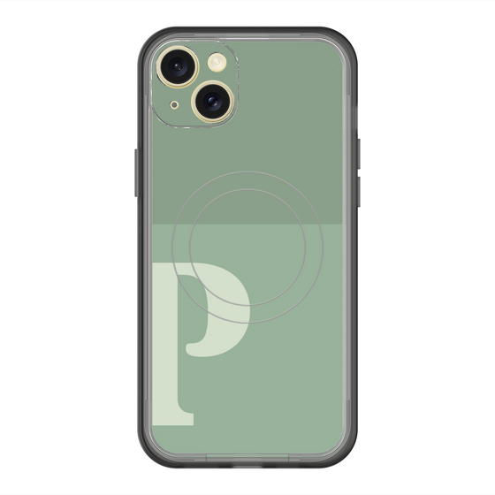 スリムプロテクションプレミアムケース with MagSafe［ オリジナル - initial two tone - P green ］
