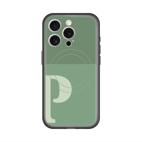 スリムプロテクションプレミアムケース with MagSafe［ オリジナル - initial two tone - P green ］