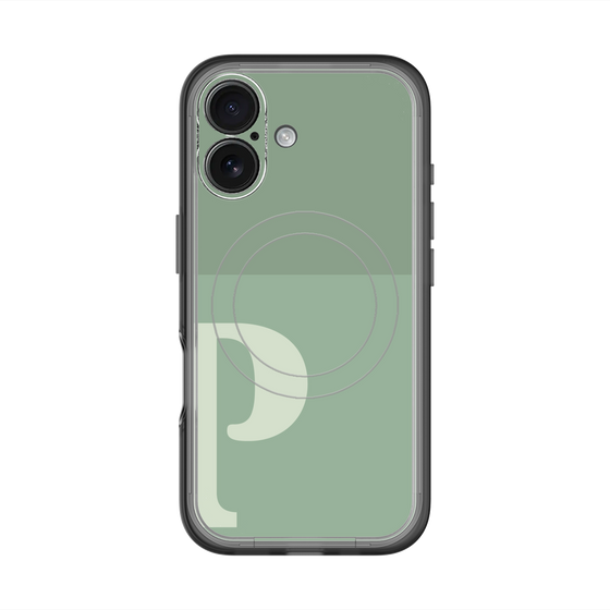 スリムプロテクションプレミアムケース with MagSafe［ オリジナル - initial two tone - P green ］
