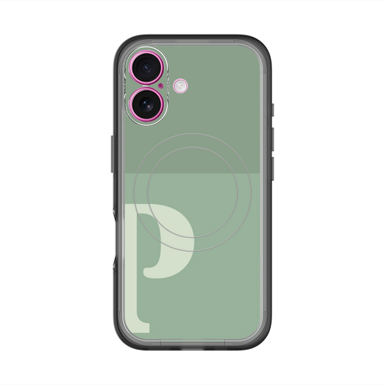 スリムプロテクションプレミアムケース with MagSafe［ オリジナル - initial two tone - P green ］