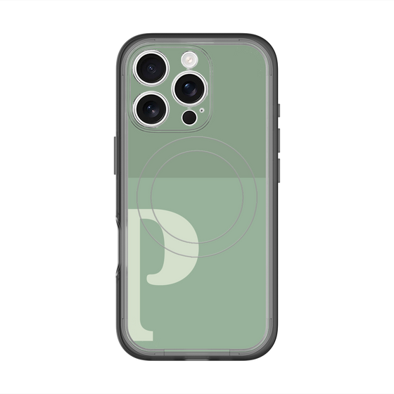スリムプロテクションプレミアムケース with MagSafe［ オリジナル - initial two tone - P green ］
