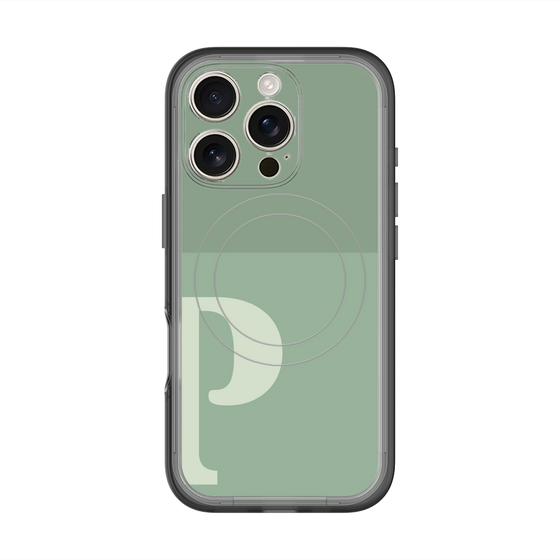 スリムプロテクションプレミアムケース with MagSafe［ オリジナル - initial two tone - P green ］