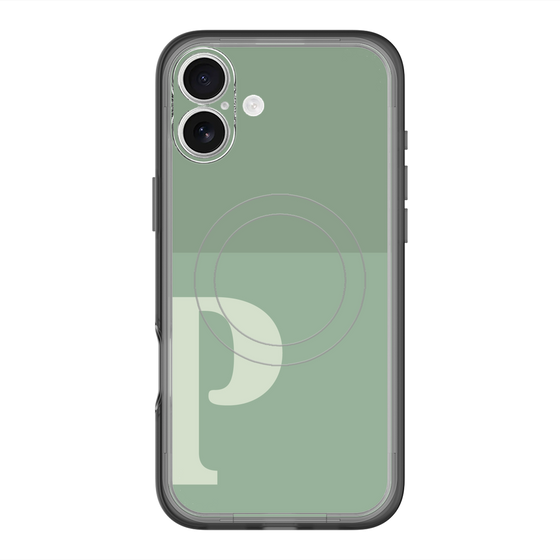 スリムプロテクションプレミアムケース with MagSafe［ オリジナル - initial two tone - P green ］