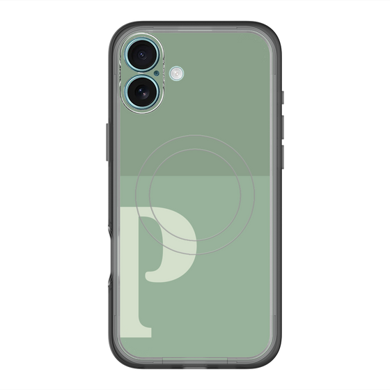 スリムプロテクションプレミアムケース with MagSafe［ オリジナル - initial two tone - P green ］