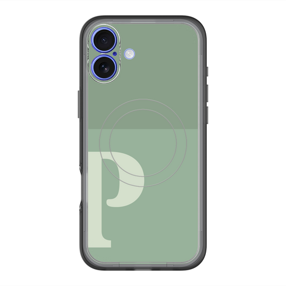 スリムプロテクションプレミアムケース with MagSafe［ オリジナル - initial two tone - P green ］