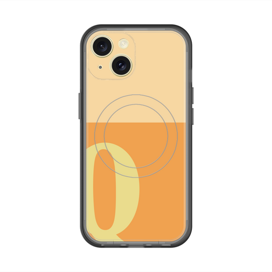 スリムプロテクションプレミアムケース with MagSafe［ オリジナル - initial two tone - Q orange ］
