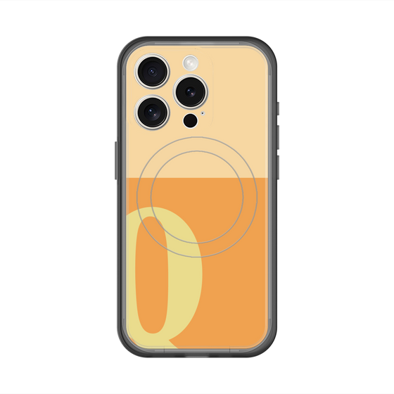 スリムプロテクションプレミアムケース with MagSafe［ オリジナル - initial two tone - Q orange ］