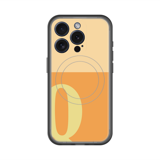 スリムプロテクションプレミアムケース with MagSafe［ オリジナル - initial two tone - Q orange ］