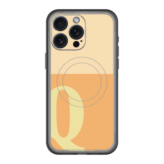 スリムプロテクションプレミアムケース with MagSafe［ オリジナル - initial two tone - Q orange ］