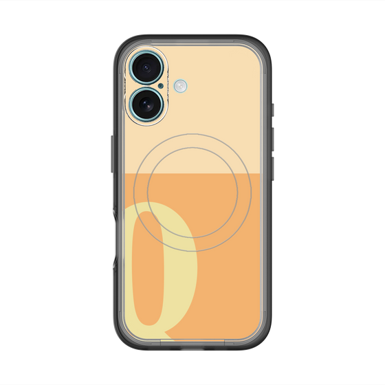 スリムプロテクションプレミアムケース with MagSafe［ オリジナル - initial two tone - Q orange ］