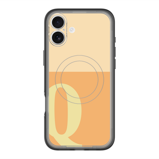 スリムプロテクションプレミアムケース with MagSafe［ オリジナル - initial two tone - Q orange ］