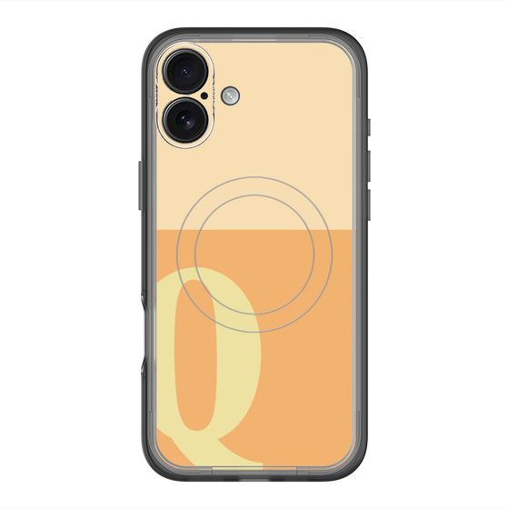 スリムプロテクションプレミアムケース with MagSafe［ オリジナル - initial two tone - Q orange ］