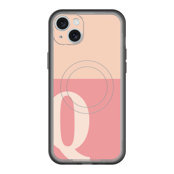 スリムプロテクションプレミアムケース with MagSafe［ オリジナル - initial two tone - Q pink ］