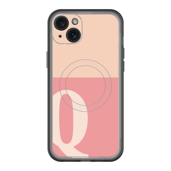 スリムプロテクションプレミアムケース with MagSafe［ オリジナル - initial two tone - Q pink ］