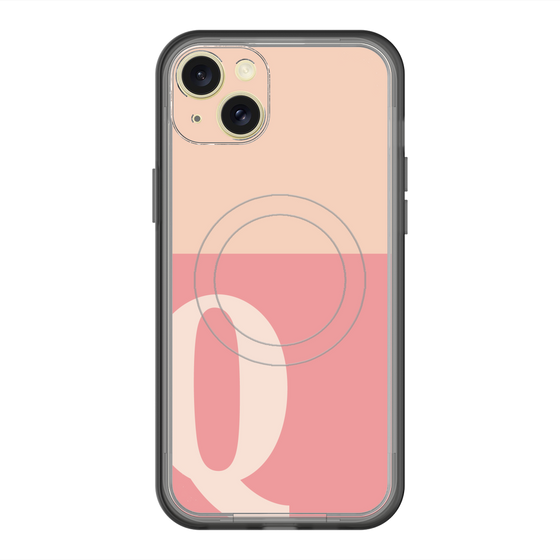 スリムプロテクションプレミアムケース with MagSafe［ オリジナル - initial two tone - Q pink ］