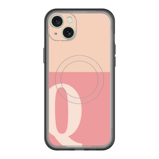 スリムプロテクションプレミアムケース with MagSafe［ オリジナル - initial two tone - Q pink ］