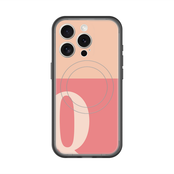 スリムプロテクションプレミアムケース with MagSafe［ オリジナル - initial two tone - Q pink ］