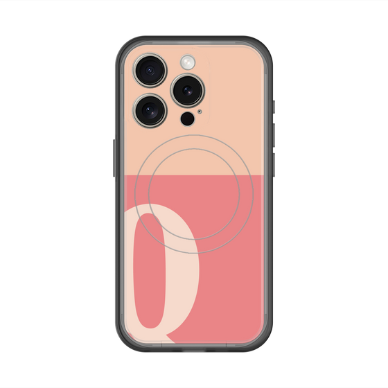 スリムプロテクションプレミアムケース with MagSafe［ オリジナル - initial two tone - Q pink ］