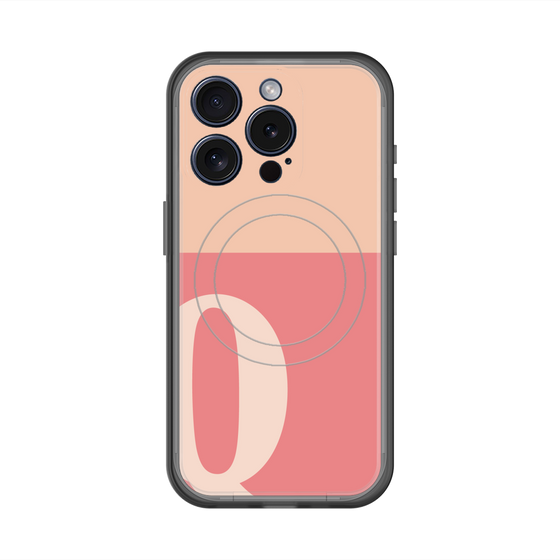スリムプロテクションプレミアムケース with MagSafe［ オリジナル - initial two tone - Q pink ］