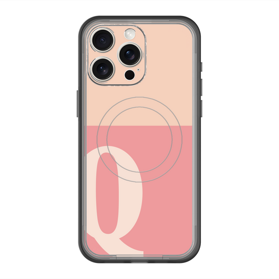 スリムプロテクションプレミアムケース with MagSafe［ オリジナル - initial two tone - Q pink ］
